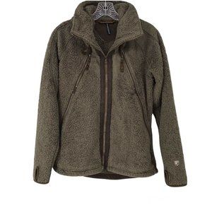 Kuhl Women's Fleece Full Zip Flight Jacket Hideaway Hood Sz. S